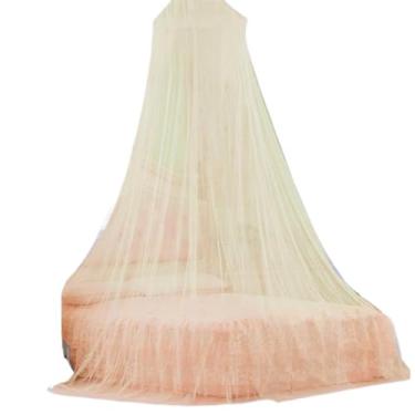 Imagem de Mosquiteiro de Teto com Elástico Filó para Cama Casal Box e Queen | Proteção Contra Mosquitos(BEGE)