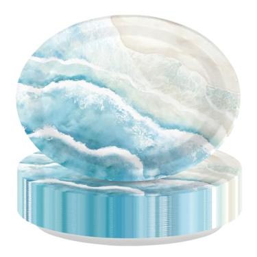 Imagem de 50 peças de pratos de papel ovais para praia, oceano, 25,4 x 30,5 cm, grandes, resistentes, descartáveis, azul-petróleo, pratos de praia costeira, náutico, para casamento, aniversário, chá de bebê