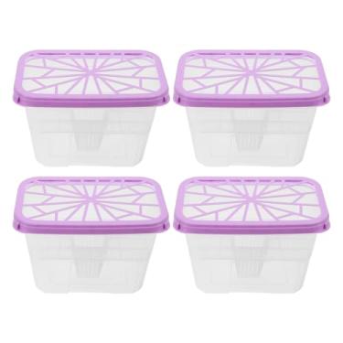 Imagem de BESTYASH Embalagem com 4 caixas absorventes de umidade, recipiente reutilizável com absorção de água para uso interno, solução eficaz de controle de umidade para armários e armários