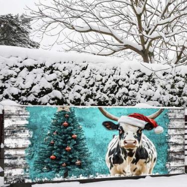 Imagem de Tapeçaria, árvore de Natal, parede de vaca leiteira, 200x100cm, microt