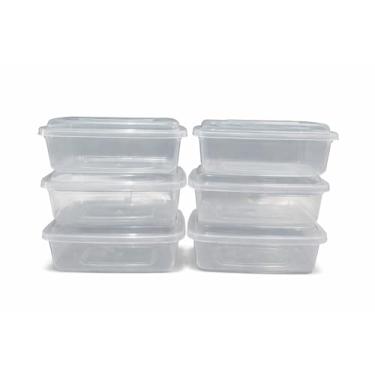 Imagem de Conjunto de Potes Plásticos Transparentes para Armazenamento, 6 Unidades de 1 Litro.