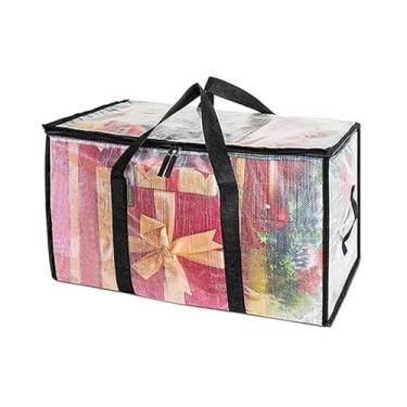 Imagem de 1 pacote de bolsas grandes transparentes de armazenamento de roupas com tampas e zíperes - Sacos de embalagem resistentes para transporte, armazenamento de roupas e roupas de cama