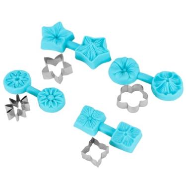 Imagem de TOPINCN 4 Conjuntos de Molde de Fondant de Silicone, Molde Floral de Doces de Chocolate Com 4 Cortadores, para Assar Hortênsia, Cereja, Margarida, Petúnia, Sobremesas, Festa de