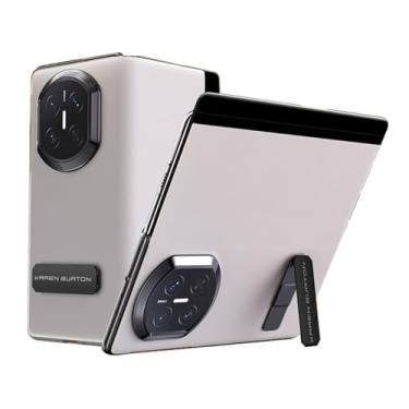 Imagem de LYJSMGZ Capa fina para Huawei Mate X7, com suporte invisível para câmera proteção surround anti-impressão digital, capa de couro vegano, capa à prova de choque, branca, Mate X7