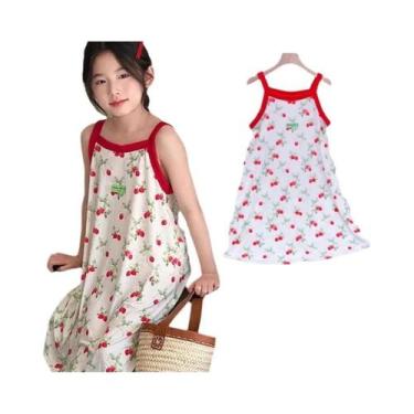 Imagem de Vestido De Pijama Infantil De Verão Com Desenho Animado Para Meninas D