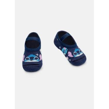 Imagem de Meia Sapatilha Antiderrapante Bebê Stitch - Puket, 5 A 8M