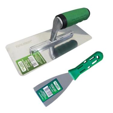Imagem de Kit Efeito Decorativo Pro Desempenadeira + Espátula Inox - Nauber
