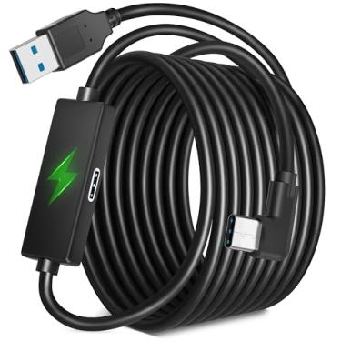 Imagem de Kuject Design 20FT Link Cable for Quest 3S/3, Quest 2, Quest Pro, with Separate Charging Port for Uninterrupted Power, USB 3.0 Type A to C Cable for VR Headset Accessories and Gaming PC