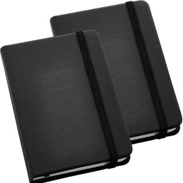 Imagem de Kit 2x Caderneta de Anotações 9x14cm 80 Fls Sem Pauta Preto - TopGet