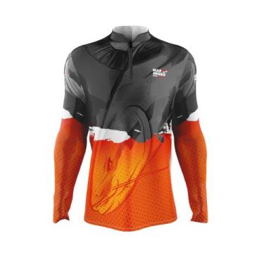 Imagem de Camiseta Mar Negro Peixe Pesca Proteção Solar 50+ Com Luvinha Tucunaré