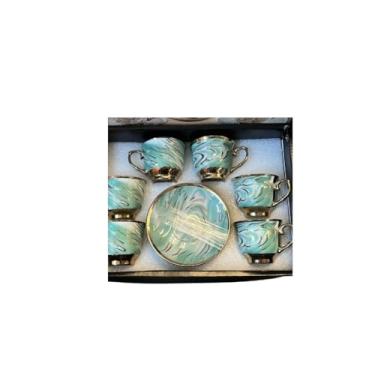 Imagem de Xícara de café kit com 12 peças de Cerâmica em porcelana(Z8903-VERDE)