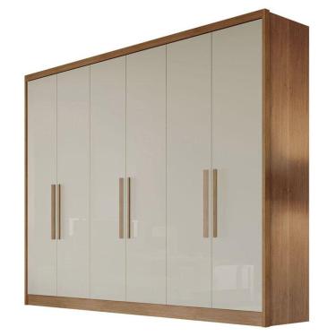 Imagem de Guarda Roupa Casal New Messina E Gaveteiro Milão Com Chave Cumaru 25 Fendi - Novo Horizonte