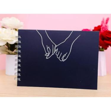 Imagem de Álbum de Fotos Scrapbook A5 com Capa Dura - Folhas Pretas 180g para Preservar Memórias de Viagens e Momentos Especiais (Nossas Lembranças,40 folhas)