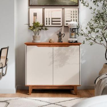 Imagem de Armário Multiuso Buffet Organizador Multifuncional Pés Madeira Reforça