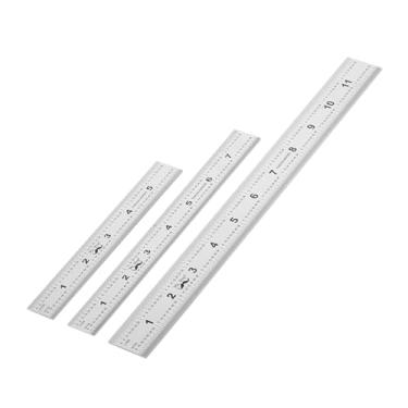 Imagem de Régua Machinist, pacote com 3 (6, 20 e 30,5 cm), régua métrica milímetro de aço inoxidável, prata