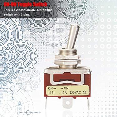 Imagem de Generic Interruptor de Alternância SPDT Durável 12mm 3 Pinos ON-ON 15A 250V para Eletrodomésticos Automotivos (5 unidades)