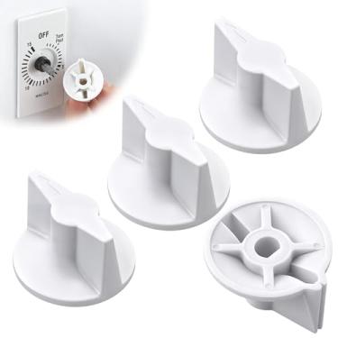 Imagem de HappyAlley Pacote com 4 botões de interruptor de temporizador, compatível com botão de temporizador 146MT574, série FD, temporizadores de mola para parede, banheiro, ventilador, motor, aquecedor, luz