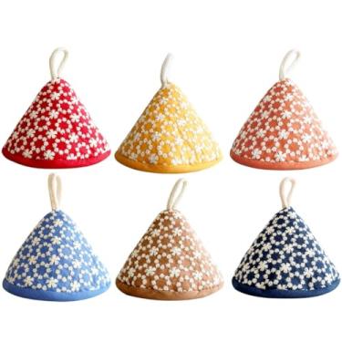 Imagem de FZBNSRKO 5 peças de alças triangulares para tampa de panela quente com puxador resistente a corda pendurada, protetor de mão para cozinha doméstica