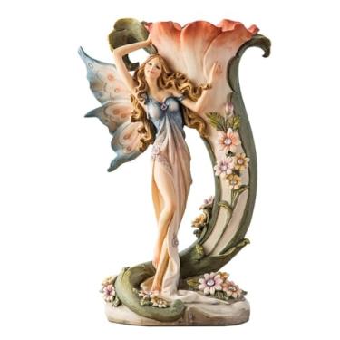 Imagem de KEG801302 Vasos para flores retrô resina menina ornamento criativo casa sala de estar decoração de flores secas vaso de arranjo de flores vaso decorativo para casa