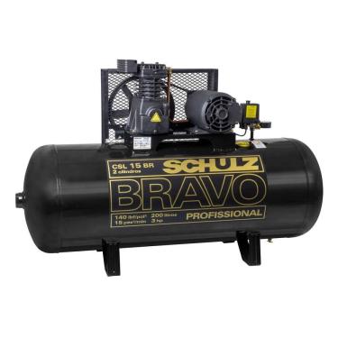 Imagem de Compressor de Ar 15BR/200L-CSL Bravo 3CV - Monofásico - 220V - 921.7987-0 - SCHULZ