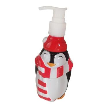 Imagem de ＫＬＫＣＭＳ Dispensador de sabonete natalino recarregável para festas, recipiente para loção, frasco com bomba para detergente de louça natalino, frasco vazio, Pinguim