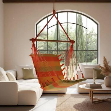 Imagem de Cadeira de Balanço Acolchoada Suspensa Rede de Teto