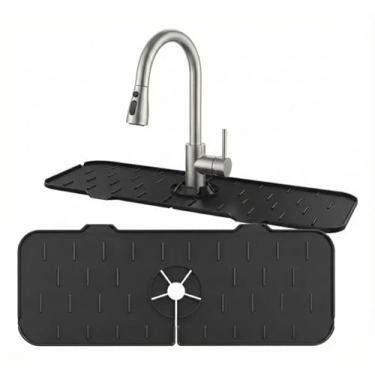 Imagem de Tapete de Silicone para Pia de Cozinha, Protetor de Bancada com Drenagem Eficiente, Suporte para Esponja, Resistente a Manchas, Fácil de Limpar, 36cm x 14,2cm