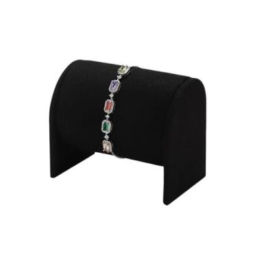 Imagem de KHUTRW3D Suportes organizadores de joias, pulseira, expositor, pulseira, relógio, porta-joias, pulseira, barra de armazenamento, luz, expositor de joias de luxo, suporte de exibição de joias (preto)