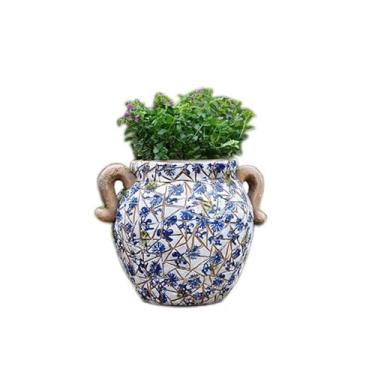 Imagem de KHUTRW3D Vaso redondo grande jardim varanda pátio casa decoração chinês retro casa decoração casa sala de estar decoração interior e exterior