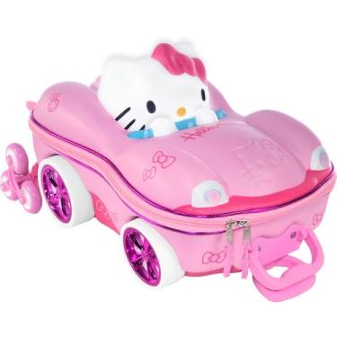 Imagem de Mala Infantil Hello Carro 3D com Rodinhas – Rosa, Mala de Viagem Infantil Leve e Divertida, 20 Litros