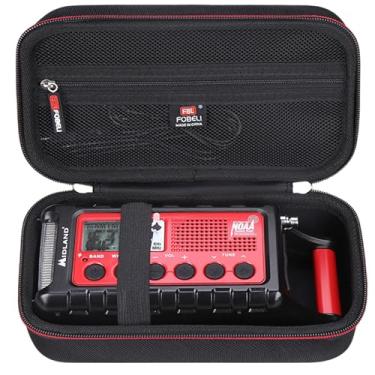 Imagem de FBLFOBELI Estojo de armazenamento rígido de EVA compatível com Midland ER310 / ER210 /ER300/ER50 com manivela de emergência rádio AM/FM, bolsa de viagem portátil (apenas estojo) (preto)