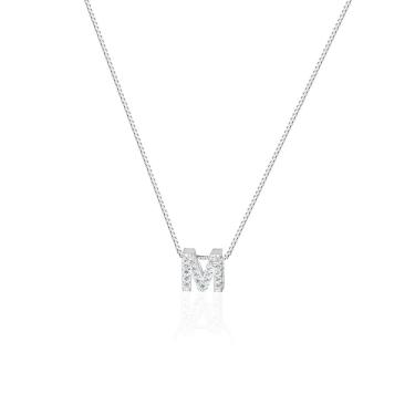 Imagem de Colar Letra Inicial com microzircônias Prata 925 Fabro Saints