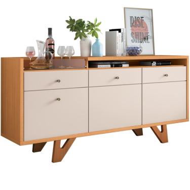 Imagem de Aparador Buffet Bar Para Sala 02 Portas 02 Gavetas Valentim B01 Cinamomo Off White - Lyam Decor