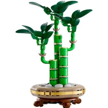 Imagem de IBLUE Botanicals Conjunto de montar de bambu da sorte – Planta artificial para decoração de interiores, presente para o dia dos namorados para ele e ela – decoração de plantas falsas para mesa, mesa