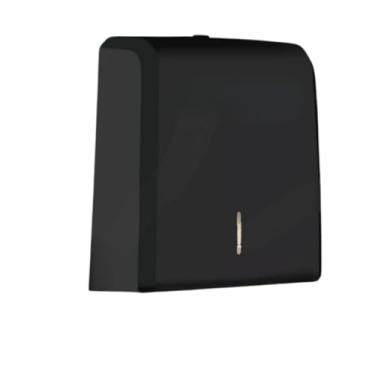 Imagem de Dispenser Porta Papel Toalha Interfolha Preto ou Branco para Banheiro com Visor e Alta Capacidade(Preto)