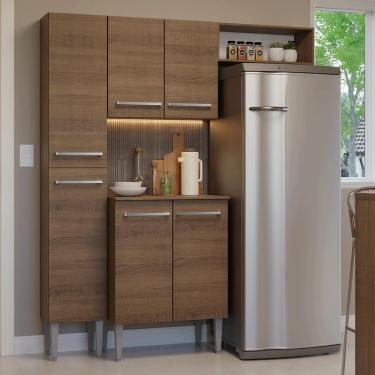 Imagem de Armário De Cozinha Compacta 156 Cm Rustic Emilly Madesa 03 Rustic