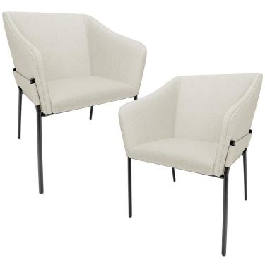 Imagem de Kit 2 Cadeiras Para Sala De Jantar Estar Living Olívia L02 Linho Champagne - Lyam Decor