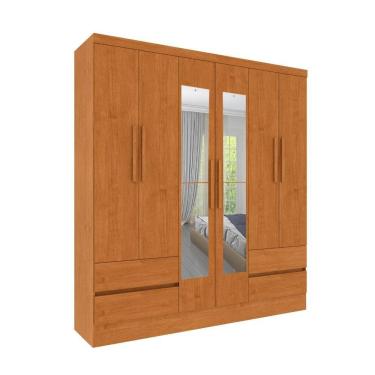 Imagem de Roupeiro Oregon 6 Portas Com Espelho E 4 Gavetas Tcil Cor:cinamomo