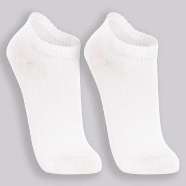 Imagem de Kit 2 Meia Cano Curto Lupo Feminino 4572-088, Branco, Branco, 34-39