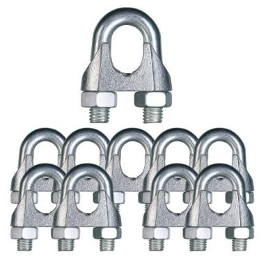 Imagem de Kit 10 grampos clips para cabo de aço 1/4 - DIVERSAS