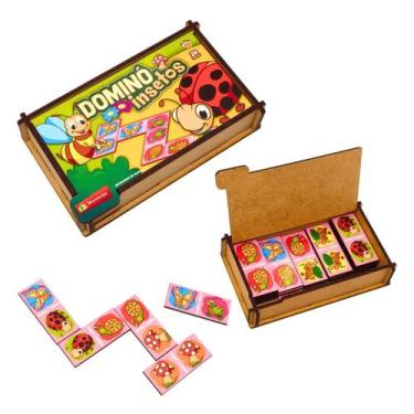 Imagem de Jogo Infantil Dominó Divertido Insetos Brinquedos Educativos Maninho C