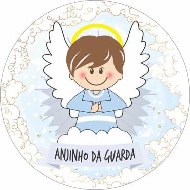 Imagem de Painel de Lona Redondo Santinhos Católicos Anjinho da Guarda - Fabrika