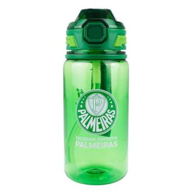 Imagem de Garrafa Plástico Com Canudo 650ml - Palmeiras - Mileno