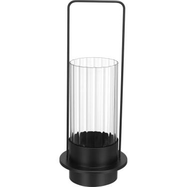 Imagem de CASTIÇAL DECORATIVO PORTA VELA HOME&CO METAL 45x17x17cm PRETO