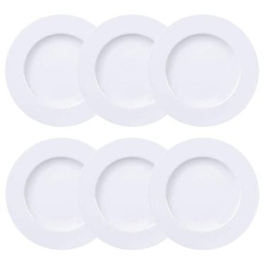 Imagem de 6 Pratos 17cm Pratinhos Pão Branco Café da Manhã Porcelana Maria Augusta Tramontina