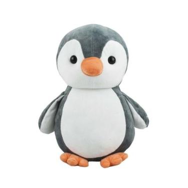 Imagem de Pinguim Cinza de Pelúcia 32cm - Olhos de Plástico - Fofy Toys