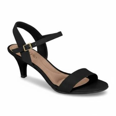 Imagem de Sandália Feminina Beira Rio Salto Médio Fino Casual -, Preto, 36