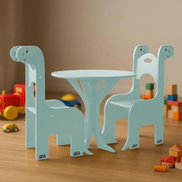 Imagem de Mesa Infantil com 2 Cadeiras Fany para Criança Atividade Escola Creche