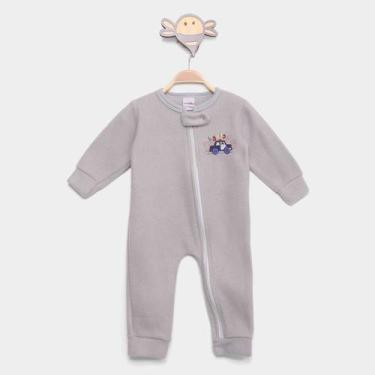 Imagem de Macacão Longo Bebê Candy Kids Soft Fleece Masculino, Mescla, 2A