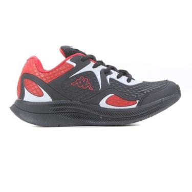 Imagem de Tênis Infantil Kappa Jog Menino, Preto, Vermelho, 24